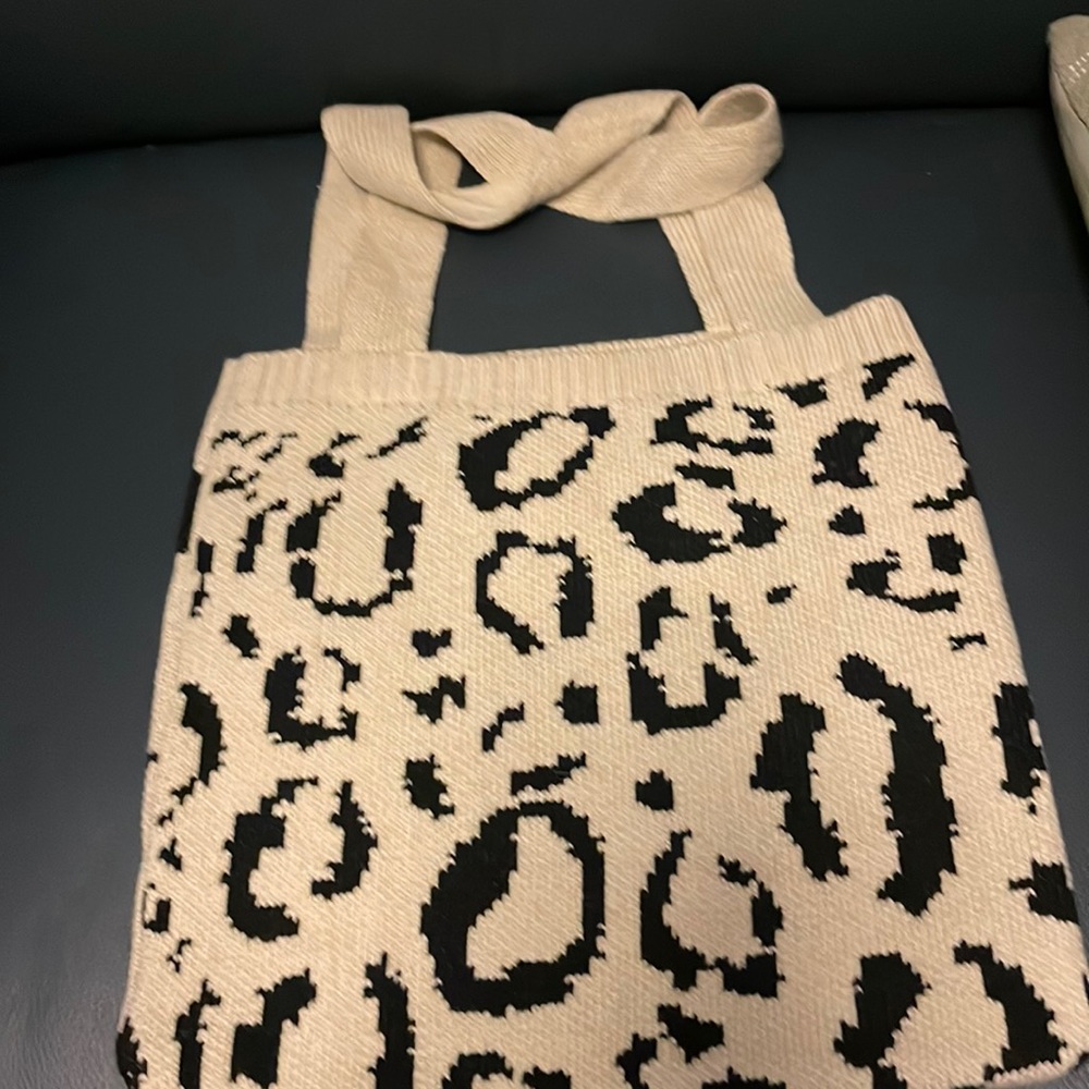 Animal Print Knit Bag